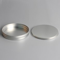 포포라운지 원형 틴케이스 알루미늄 철제 케이스 양철통 캔들 소품 보관함, 1개, 120ml 실버