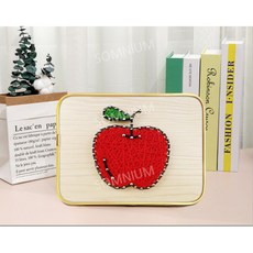 스트링아트 도안 DIY 나무 보드 공예품 장식품 소품 만들기, 15x20, 사과