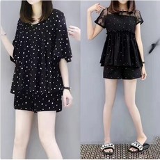 大尺碼 大尺碼套裝 套裝女夏季大尺碼女裝100公斤寬鬆顯瘦休閒運動兩件套家居服 兩件套 短袖套裝女 女休閒服套裝