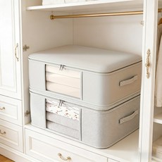 Niftynest 이불 파우치 의류 파우치 프리미엄 숨쉬는 초대형 이불 수납정리 파우치 의류 보관 방진 파우치 방진 수납백, 2개, 그레이