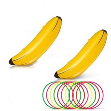 처녀파티 선물 여자친구 밤 외출 파티 게임 링 토스 훌라 결혼 전 수영장 2개 인플레이션 바나나 포함 9개 플라스틱, 처녀파티 선물 여자친구 밤 외출 파티 게임 링 토스 훌