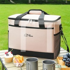 【大容量保溫保冷】便攜式戶外露營保鮮冰包 15L/29L可選 牛津佈防水設計 米色/灰/藏青, 灰色,29L：40*25*29