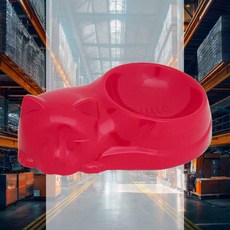 1구 식기 레드 펫볼 반려묘 미끄럼방지 애완동물 애견식기 휴대용펫식기