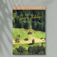 퍼니즈 2026년 벽걸이 달력 + 우드바 세트, 스위스 홀리데이, 1개