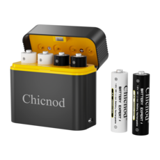 CHICNOD 스마트 건전지 충전기 케이스 4칸 1.5V AA 3800mWh 1.5V 리튬이온 충전식 배터리 포함 CH-L411, 1개