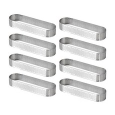 8pcs 타원형 타르렛 곰팡이 프랑스 디저트 무스 과일 파이 타르트 링 Quiche 케이크 곰팡이 스테인레스 스틸 타르트 무스 링