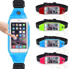 스마트폰 핸드폰 터치 가방 보조 미니 허리가방 파우치 투명창 터치 스크린 보관 등산 조깅 런닝 운동 허리매는가방, 스마트폰 허리가방-블랙