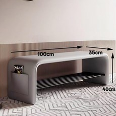 현관 벤치 의자 입구 신발장 신발 보관함 침대발치 서랍 수납가구 슬림형 인테리어용, 1단, 그레이 100CM 업그레이드 고양이
