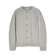 [커스텀어클락] 소프트 케이블 라운드 가디건 라이트그레이 COOSCD021LGRAY