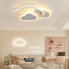 雨果燈飾 雲朵造型吸頂燈 60x35cm LED無極調光調色三色變光燈, 無極調光 /有附遙控器格美可以開關切喔,粉色  45W
