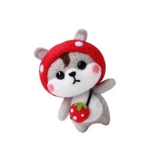 울 펠팅 키트 펀치 니들 도구 설명서 컬러 펠트 재료 홈데코용 공예, 1개