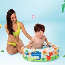 픽데이즈 베이비풀장 인텍스 공룡 원형 풀장 61x22cm 유아용 에어풀장 아기풀장 대형 패밀리풀장, 단품