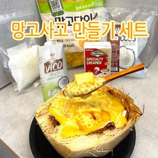 망고사고 만들기 세트 화이트 미니 타피오카펄 나타데코코 코코넛밀크 냉동망고 연유 모음, 1개, 1개입
