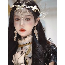 알라딘 자스민 공주 머리장식 악세사리 여행 이국적인, 이마 장식의 2 피스 세트