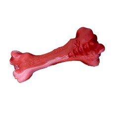 EZYDOG 天然橡膠牛骨 耐咬玩具 牛肉風味 舒緩焦慮 20公分 紅色, 1個