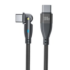 180도회전 고속충전케이블 C to C타입 PD 100W 휴대폰 충전기 케이블, CABLE01_1m길이, 1개, 블랙, 1m