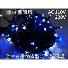 LED聖誕燈 黑線 防水型聖誕燈 10米100燈, 1個, 常亮型(全白)220V