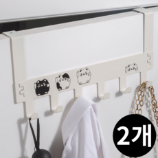 키컴 간편조립 도어 행거 6구, 화이트, 2개