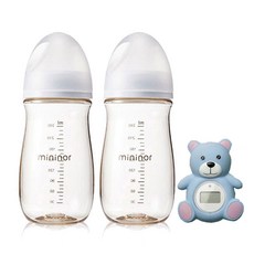 미니노어 PPSU 240ml 젖병(2개)+젖꼭지2단계(2개)+탕온도계 / 신생아 출산선물세트, 미니노어 출산세트, 1개