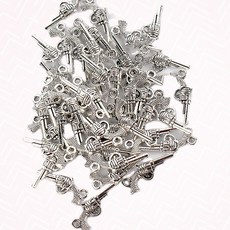 펜던트 실버 리볼버 권총 모양 키링/목걸이 액세서리 쓱템