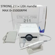 전문 네일 드릴 머신 STRONG 211 마이크로 호스트 + 35K 40K 45K 102L H200 전동 핸들 파일 장비, 02 1set 120II 35K