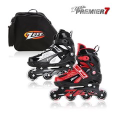 제프7인라인 유아 어린이 인라인스케이트, 레드+가방/M, 1개