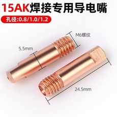 歐式15AK導電嘴 0.8/1.0/1.2孔 紫銅 無氣焊槍配件, 1個, 15AK導電嘴1.0孔,20個, 15AK導電嘴 1.0孔