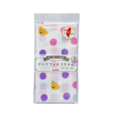 【KAIFU 凱富】台灣製 純棉柔軟印花日式紗布長巾 34 x 86cm 輕薄透氣運動巾, 點點熊 ( 粉 ), 1個