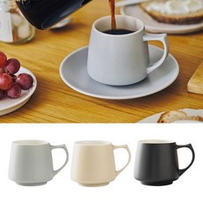 오리가미 도자기 컵 아로마 머그 320ml, 매트베이지, 1개