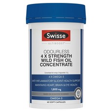 Swisse Ultiboost 歐帝麗斯 4X強度野生魚油濃縮軟膠囊, 1個, 60錠