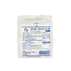 鈺喜 滅菌Y型不織布紗布墊 3X3 6P, 1箱, 100個裝