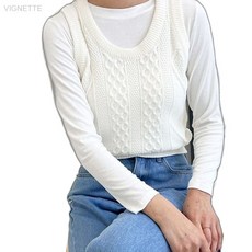 다이아 뷔스티에 쪼끼 여성뷔스티에 라운드넥니트조끼