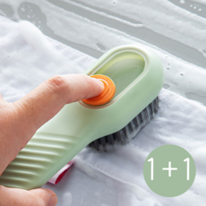 1+1 세제나오는브러쉬 신발 운동화 세척솔 모자 의류 와이셔츠 세탁솔, 그린+그린, 1세트