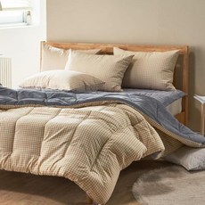 만리픽 사계절 극세사 체크무늬 차렵이불 카페트 베개커버