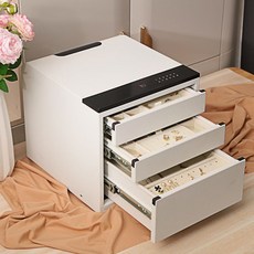 스마트 지문인식 서랍형 소형 미니 금고 가정용 사무실 보관함, A. 흰색 지문+조합 잠금(비네트워크)