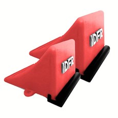 IDFR 車擋 輪檔 車輪擋 輪胎擋 三角板 防滾 止滑 停車卸貨 斜坡擋 小款 紅色 2入, 1套
