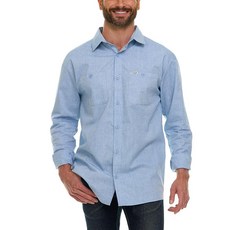 Wrangler 버튼 업 긴소매 셔츠 빅 앤 톨 경량 샴브레이 남성용 드레스 셔츠 웨스턴 셔츠 샴브레이 중위 XL 톨