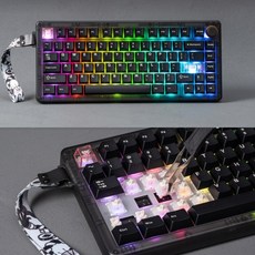 CIDOO QK75 유무선 기계식 키보드 81키 핫스왑 RGB 사무용 게이밍, 3모드(유선+블루투스+2.4G무선), 블랙