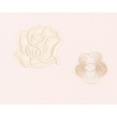 장미-매화 자수패치(1쌍) 자수와펜 캐릭터자수 옷수선하기 십자수 리폼 오버로크 스티커 와펜, 아이보리, 1개