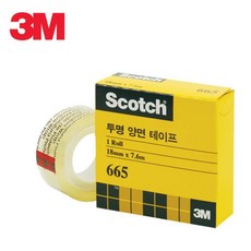 3M 투명 양면 테이프 리필 665 18mm 7.6M, 1개