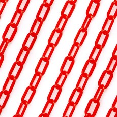 삼군몰 25M 가드라인 플라스틱 체인 두께 6mm 레드