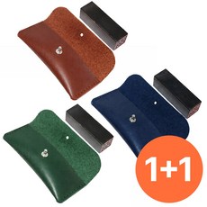 [1+1] 베이직365 프리미엄 소프트 가죽 도장 케이스, [소형] 블랙, 1세트