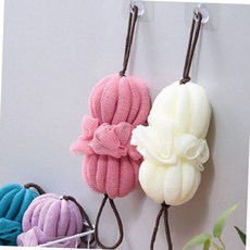 파스텔 등 손잡이 샤워볼 때밀이 사각지대 때수건 때타올 샤워장갑, 핑크, 1개