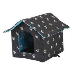 강아지 하우스 방한 반려동물 겨울 고양이 하우스 야외 이동장, 블랙