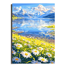 원그리드 DIY 명화그리기 세트 캔버스 유화그리기, 데이지 레이크, 1개