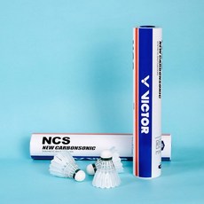 VICTOR 勝利 NCS 新碳音球 (12入/筒) - 人造羽球, 1套, 白色, 12個裝