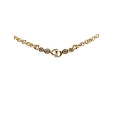 크리스찬 디올 중고 20th 센추리 골드 도금 CD 로고 펜던트 코스튬 네크리스