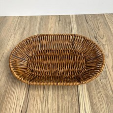 라탄 감성바구니 홈데코 정리함 수제 타원형 등나무 빵 바구니 짠 음식 과일 디저트 트레이 보관 야채 아침 식사 디스플레이 주방, S 25.5x17x3.5, 1개
