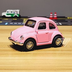 聲光可開門Q版復古合金車 - 警車 金龜車 雙層巴士 復古老爺車 mini cooper模型車 小車, 金龜-粉, 1個