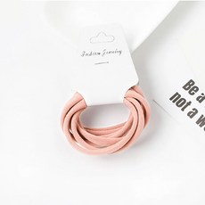 무봉제 데일리 머리끈 6PC 핑크